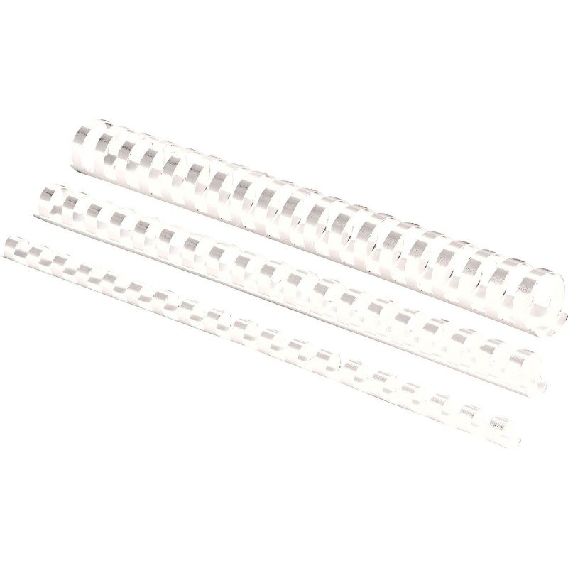 Baguette reliure à anneaux plastique, 14 mm blanc - boite de 100