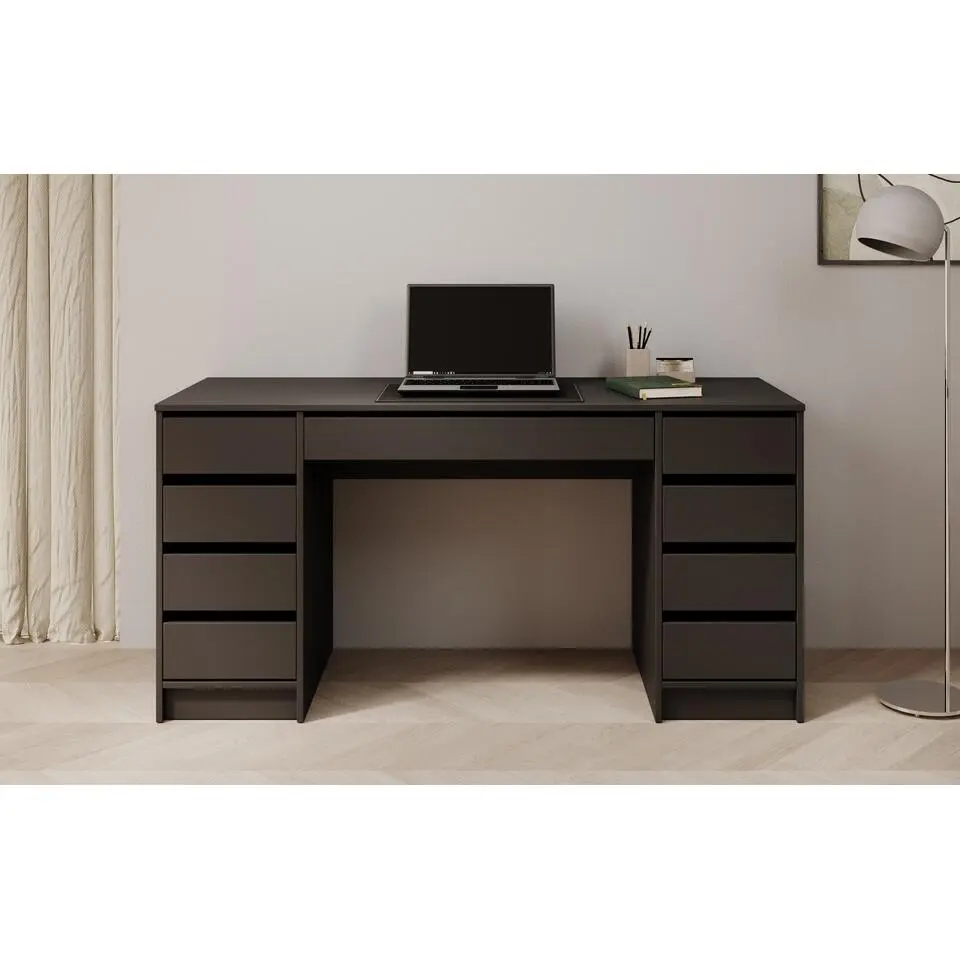 Meubella - Bureau Avio 2 - Zwart - 154 cm