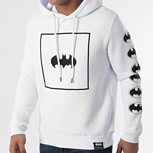 Sweat Capuche Square Logo Blanc Noir
