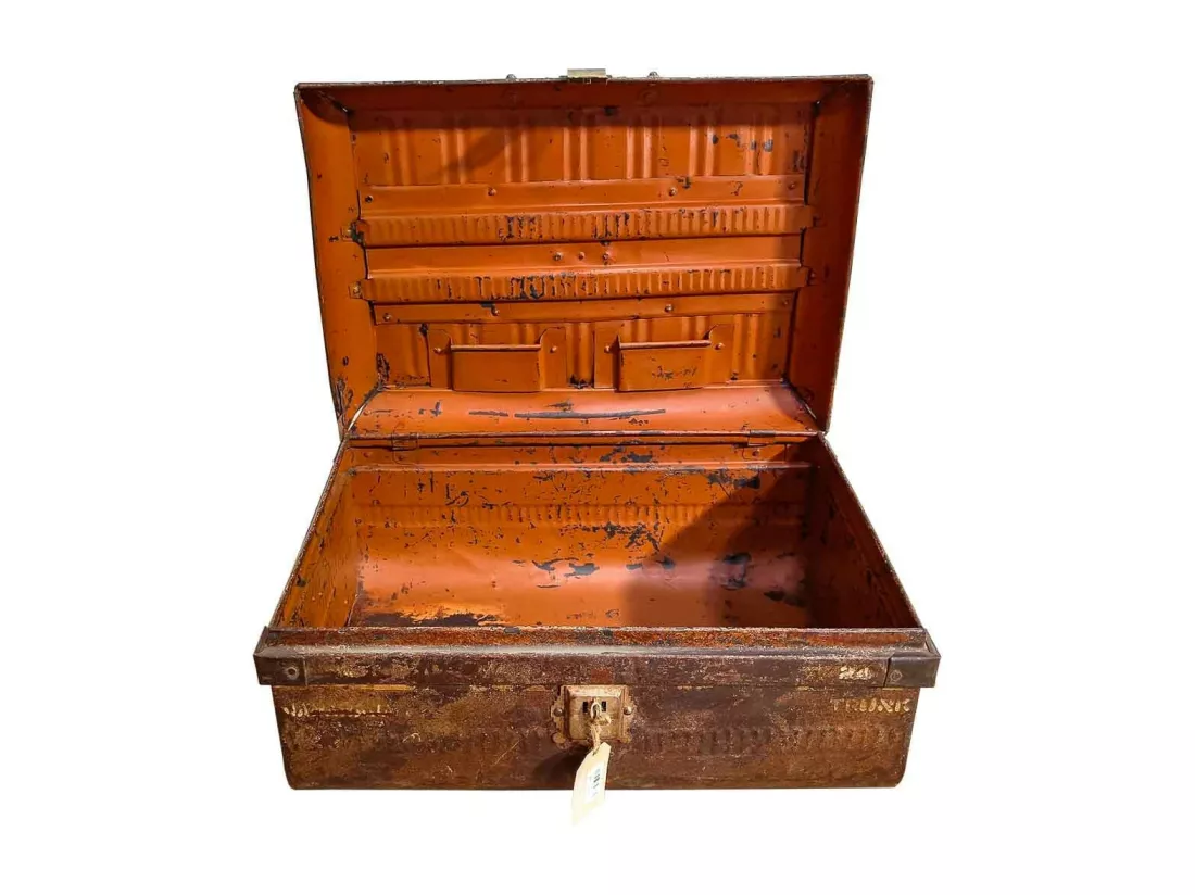 Valise en métal marron 60x40x28h