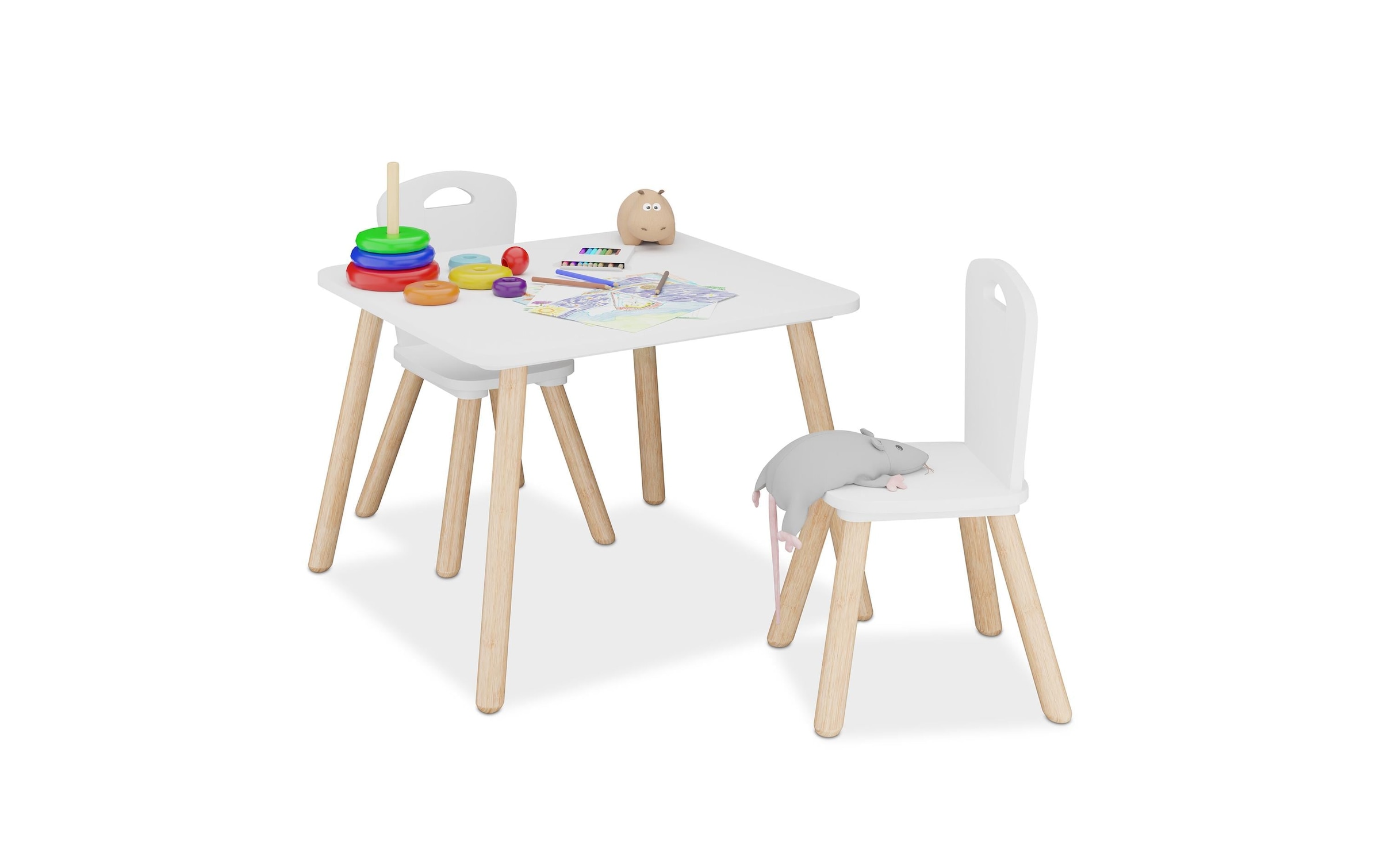 relaxdays Kindersitzgruppe »MDF / Kiefern, 3-teilig«