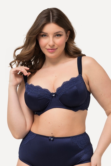 Bügel-BH, ohne Softcups, Satin, Spitze, Cup C - F
