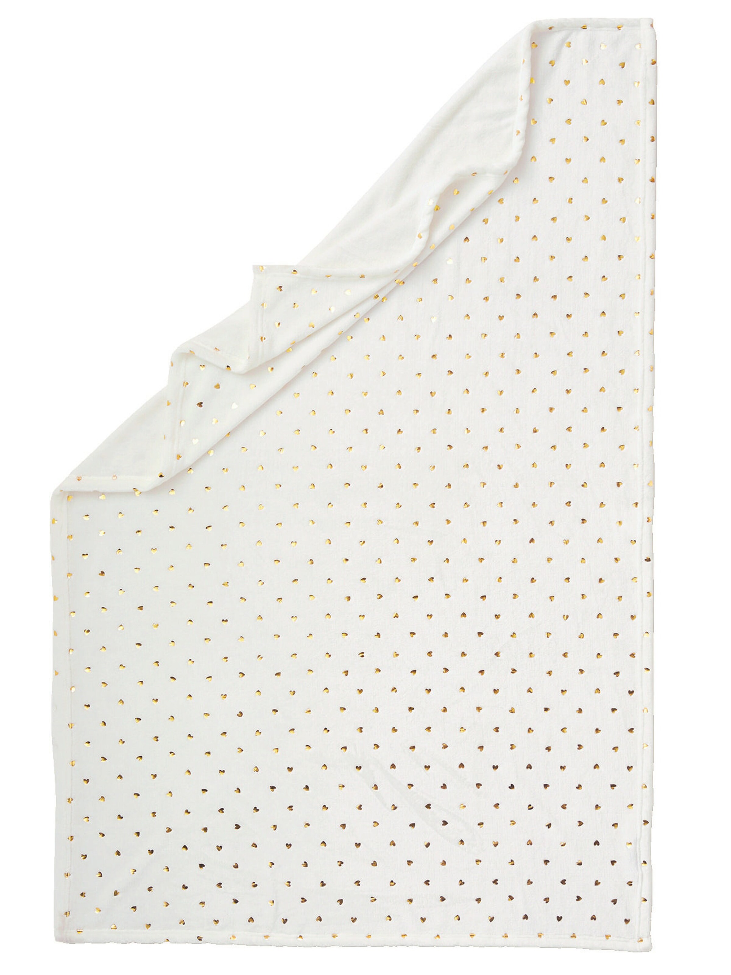 Vertbaudet Babydecke mit Goldherzen wollweiß herzen goldfarben