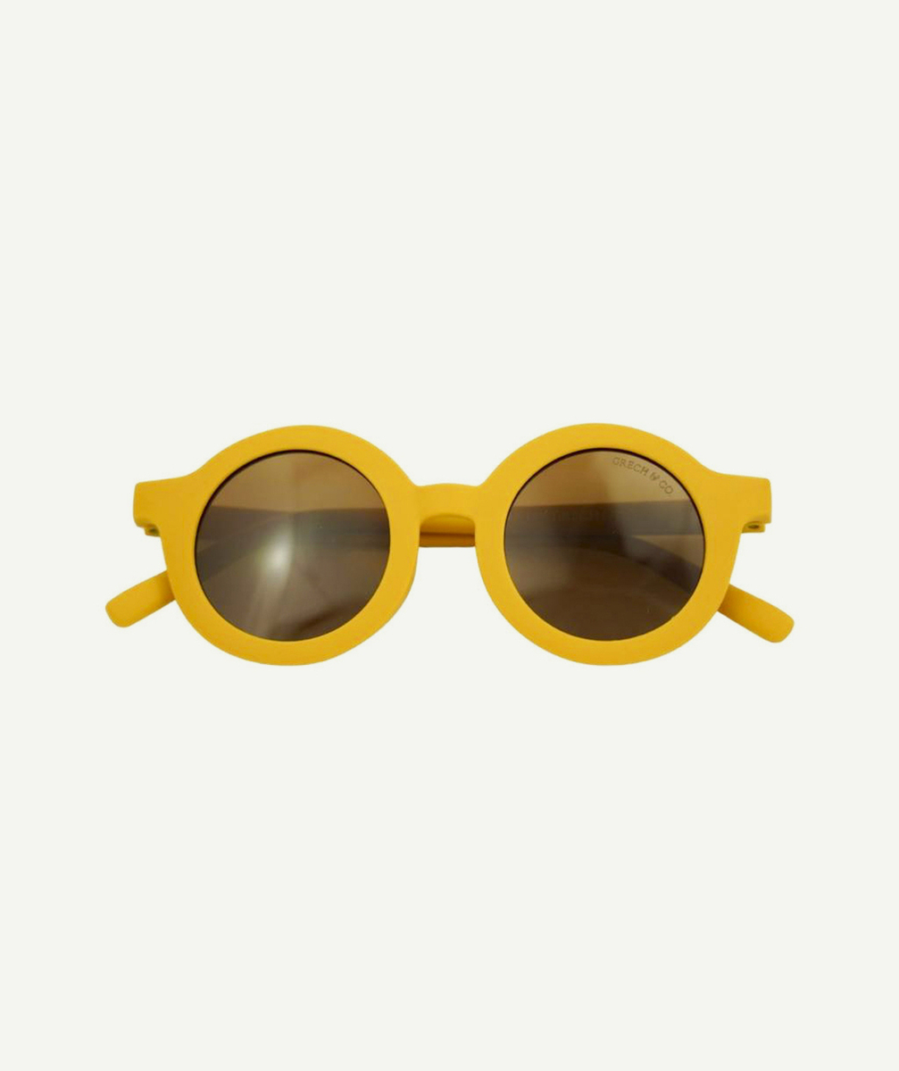 GRECH & CO.LUNETTES DE SOLEIL ORIGINAL RONDES ET MOUTARDE