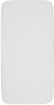 Jollein Stretchlaken Twinkling 60x120, Off white/Sea Green