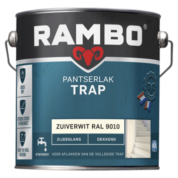 Rambo Pantserlak trap zijdeglans dekkend zuiverwit 2,5 liter