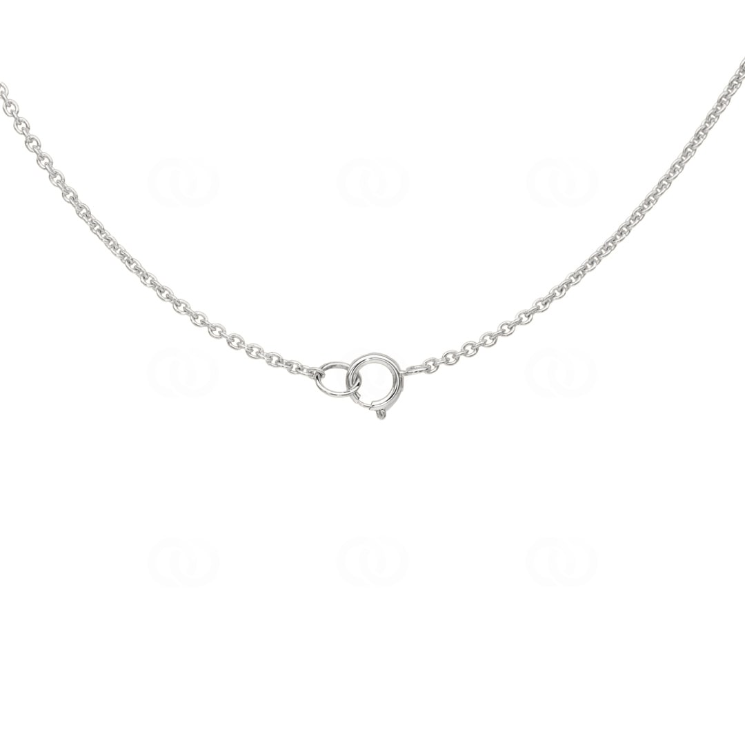 Collier 750/18 K Weissgold mit Diamanten 0.09 ct H/si & Saphir