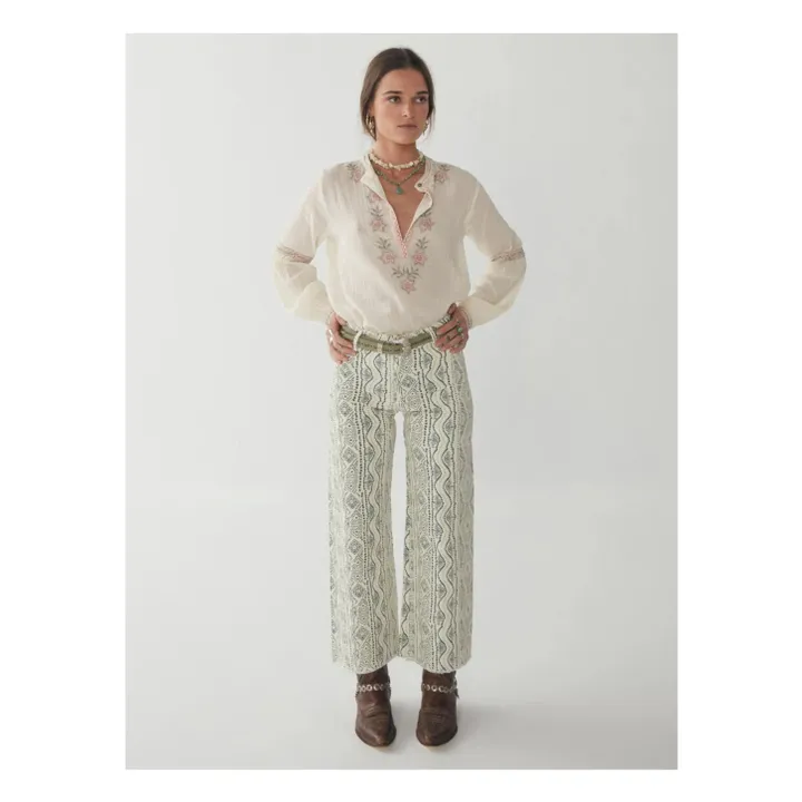 Maison Hotel Pantalon Ample Bleu | Bleu marine - Ecru