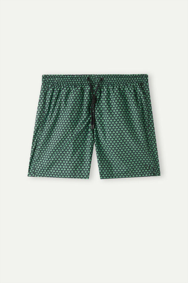 Maiô boxer com estampa de microfolhas