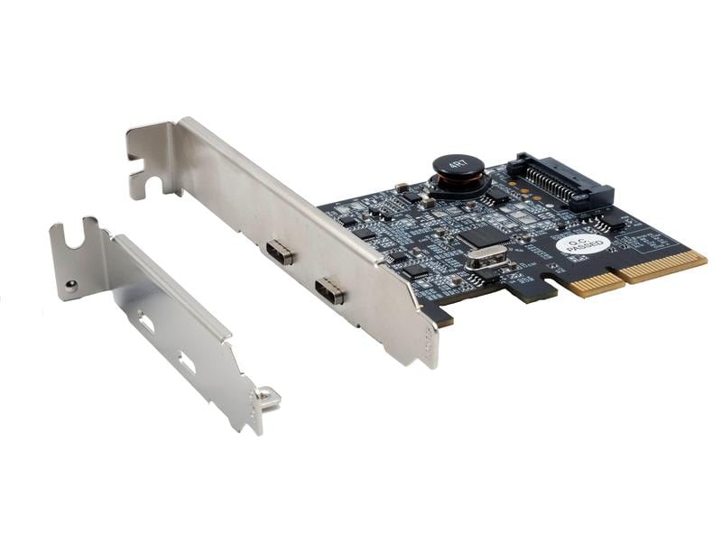 Exsys PCI-Express-Karte EX-12000 PCIe-Schnittstellenkarte mit zwei USB 3.1 Gen. 2 Typ-C Anschlüssen