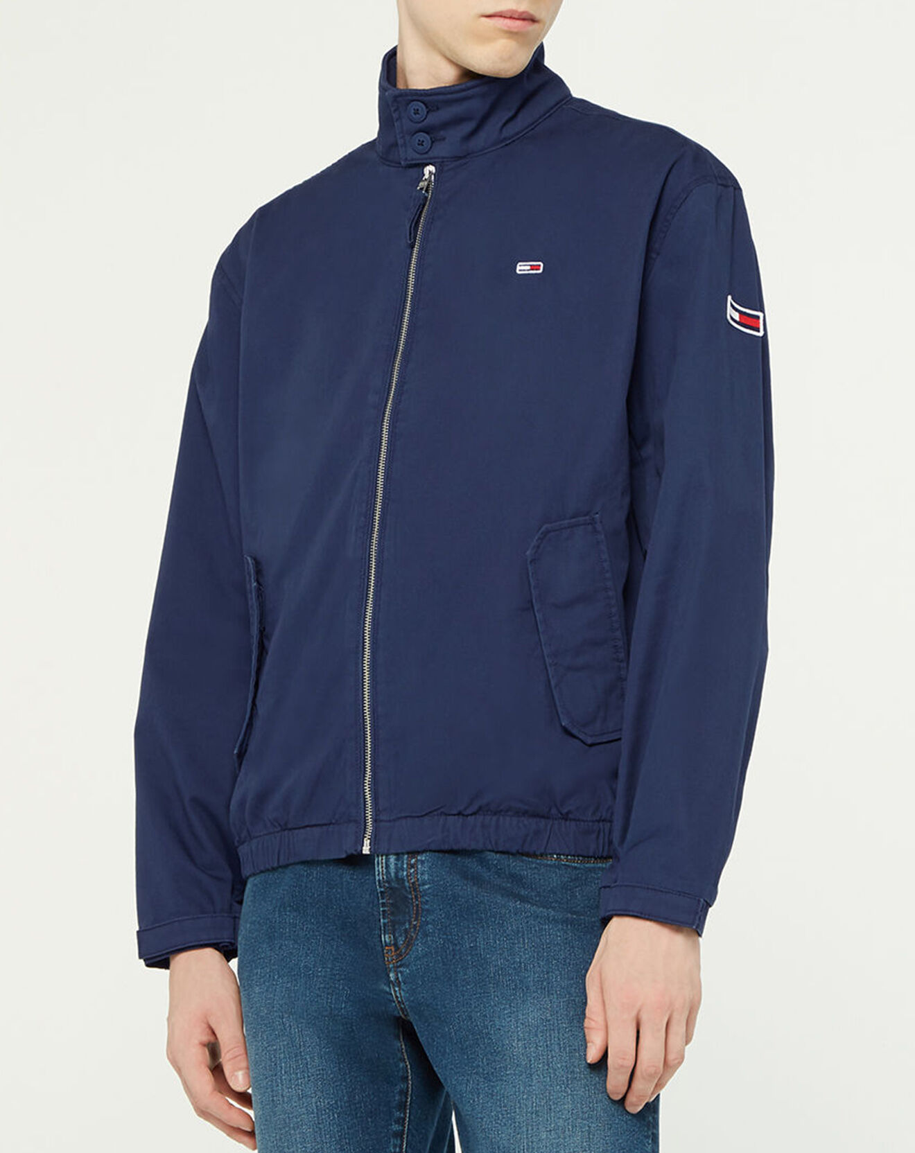 Tommy Jeans Blouson 100% Coton Bio Harrington bleu marine
