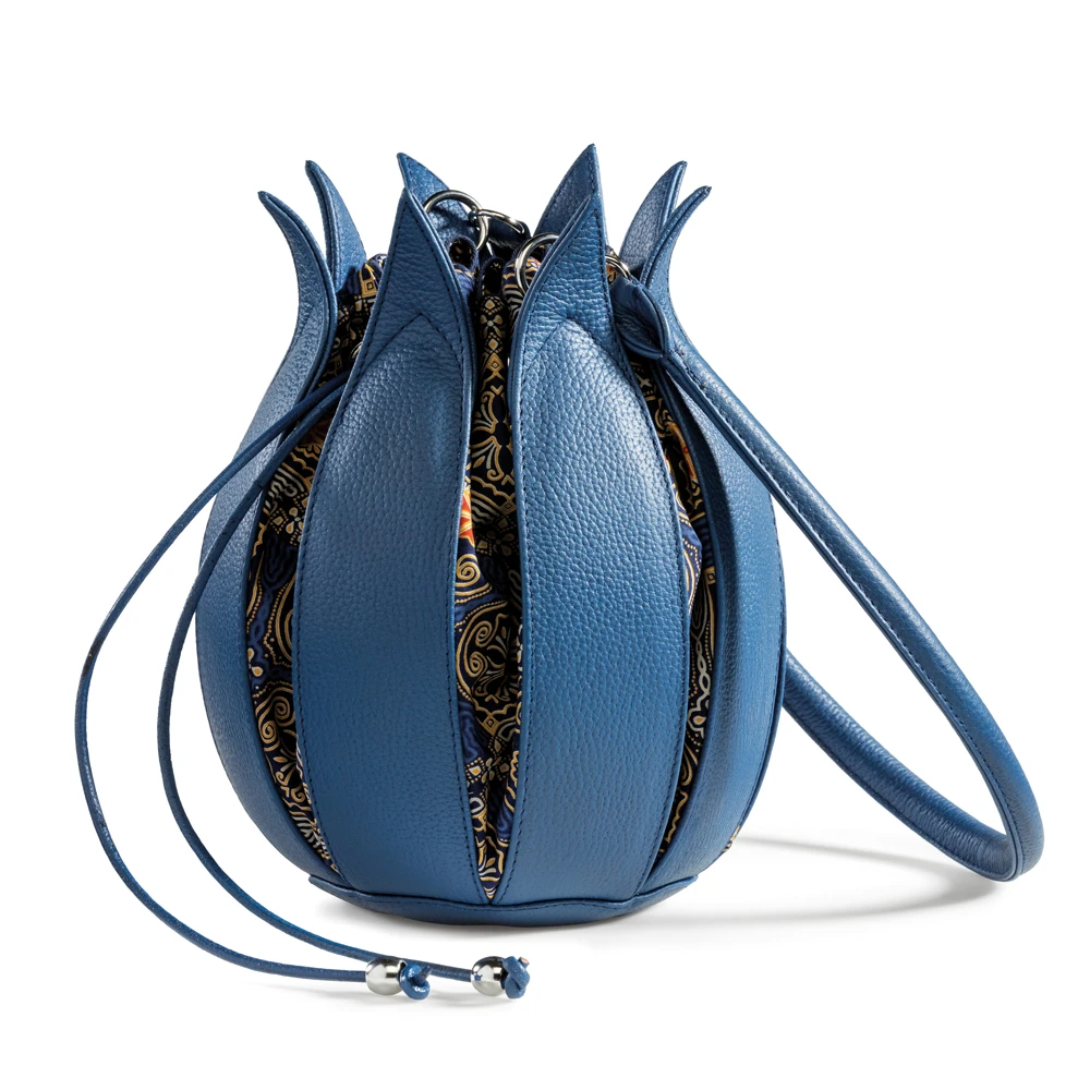 Tulip Structure Leather Cobalt - 