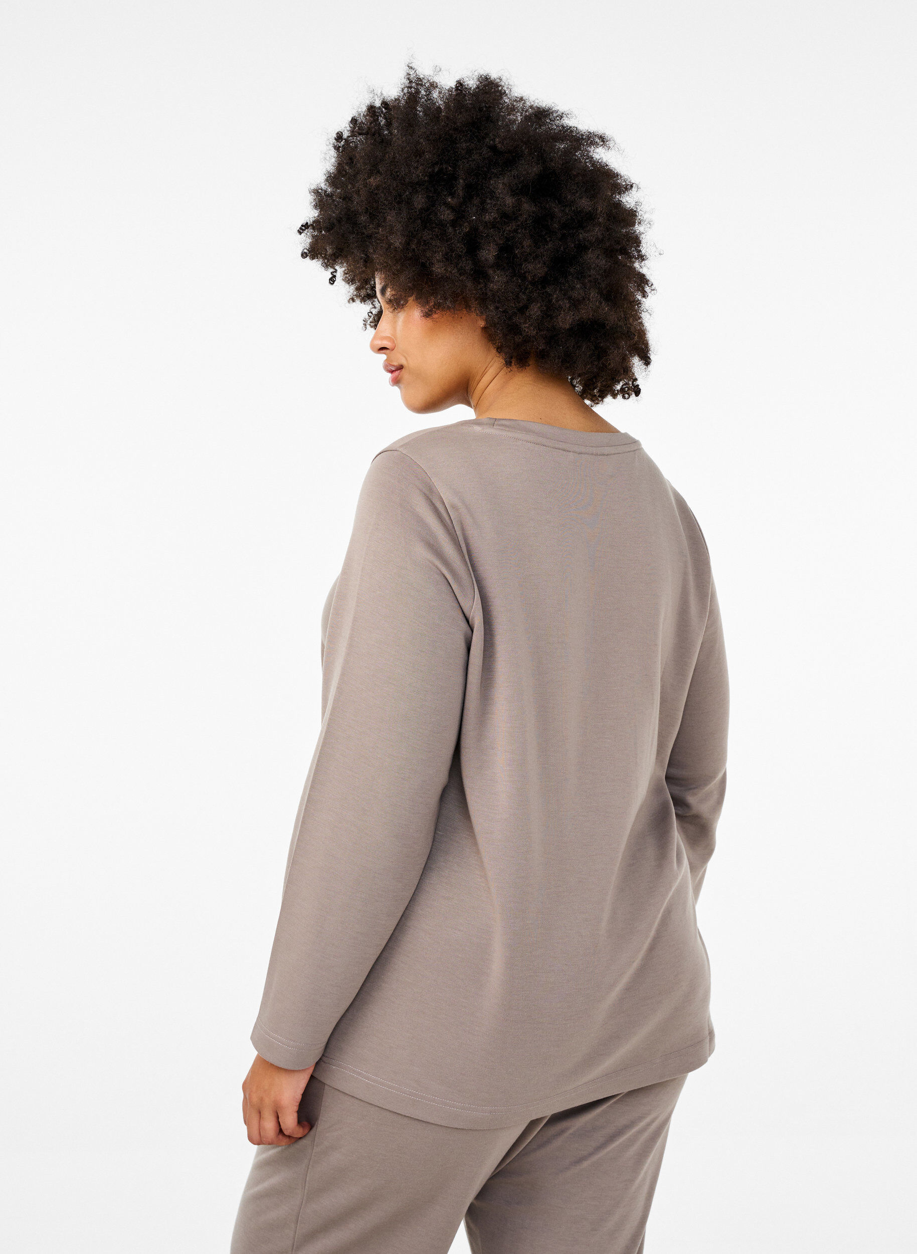 Bluse i modalmix med rund hals