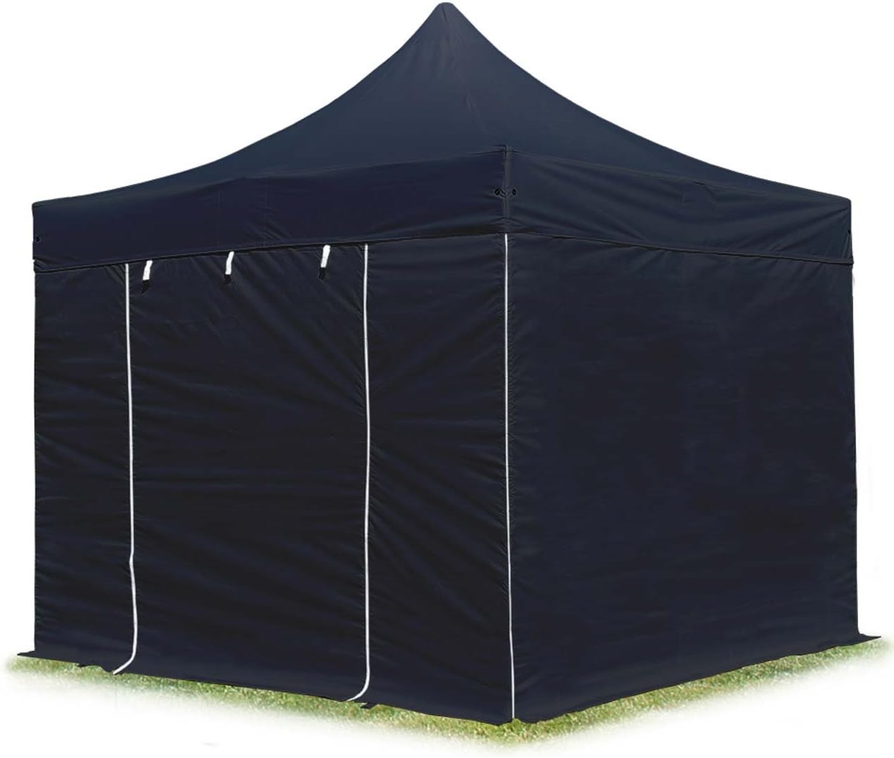 TOOLPORT Faltzelt Faltpavillon Pavillon 3x3m - mit 4 Seitenteilen (ohne Fenster) Premium Dach Partyzelt schwarz