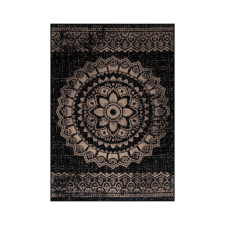 Vintage buitenkleed - Sunara Mandala Zwart