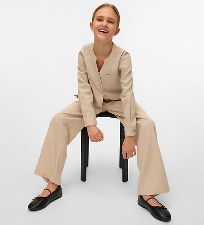 Vero Moda Girl Hemd - VmMymilo - V-Neck - Silberstreifen