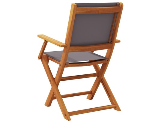 VIDAXL - Chaise pliante Chaises de jardin pliantes lot de 4 tissu et bois massif