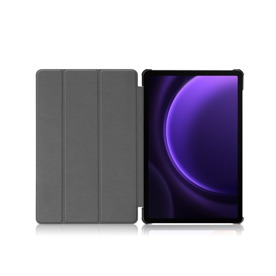 Samsung Galaxy Tab S10 FE / Tab S9 FE Flipcase Hülle Ledertasche mit Aufstellfunktion Litchi Look   S-Pen Halterung - Weiss