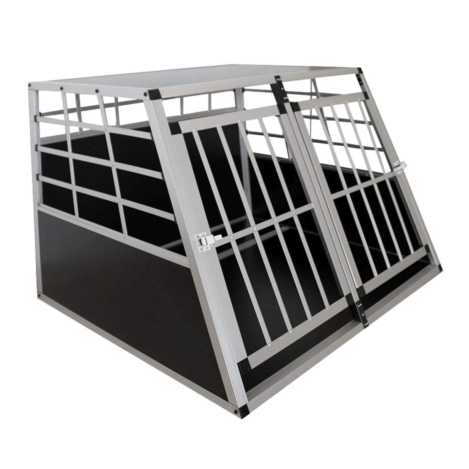 Juskys Alu Hundetransportbox XL - 96×91×70 cm verschließbar & pflegeleicht - Hundebox für Hunde