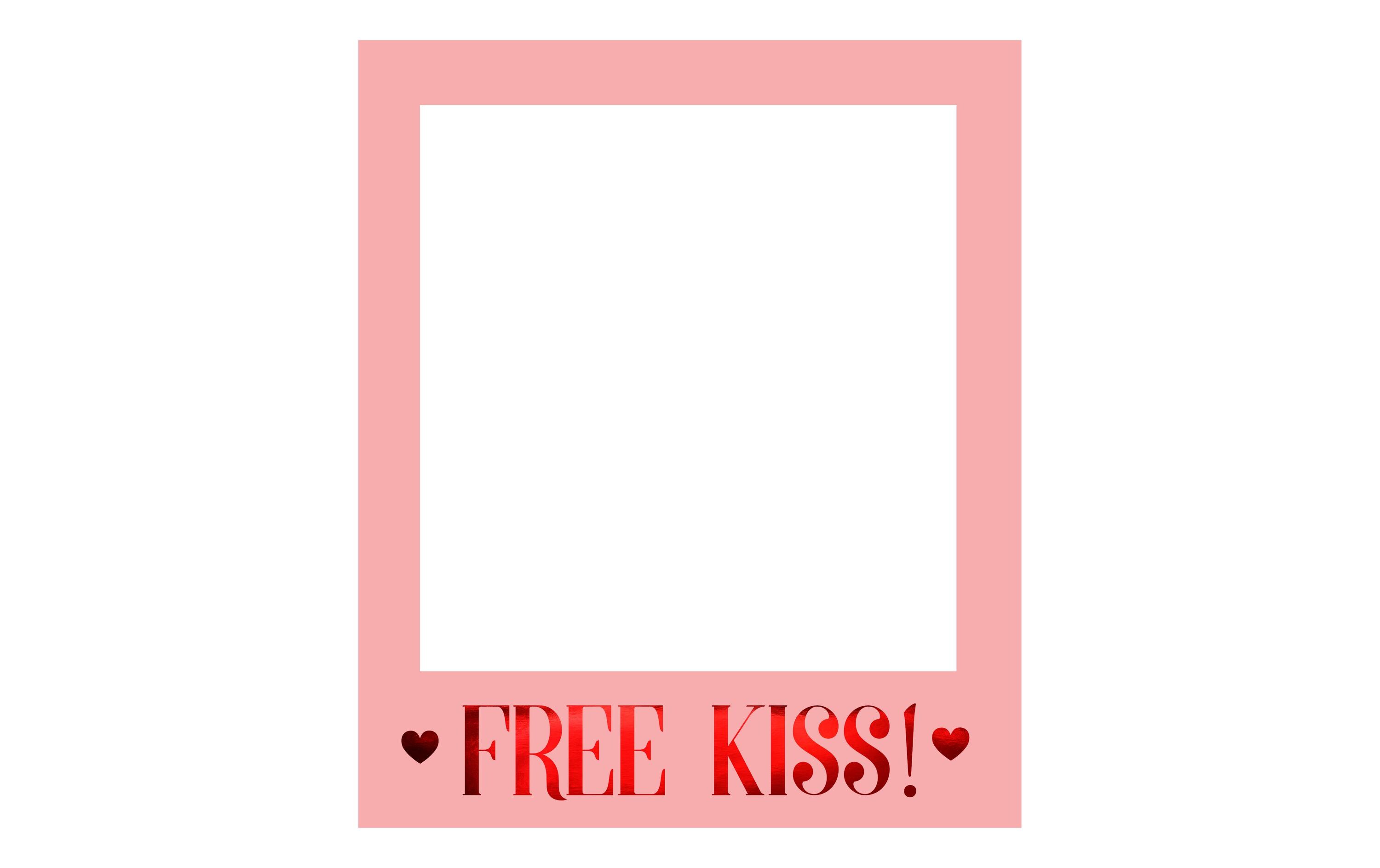 Hochzeitsaccessoire Free Kiss 50 x 59.5 cm, PinkFotorequisiten für witzige Bilder