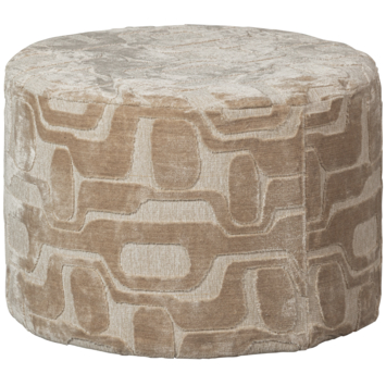 WOOOD poef Yago natural dessin viscose