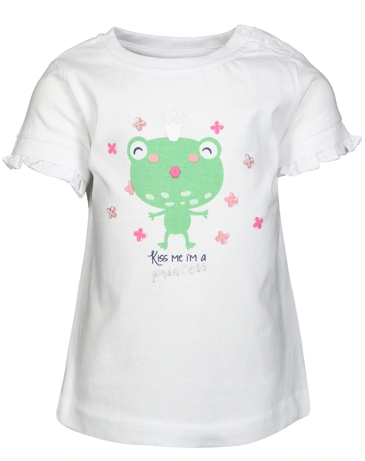 T-Shirt MAGIC POND – KISS ME mit Rüschen in weiß