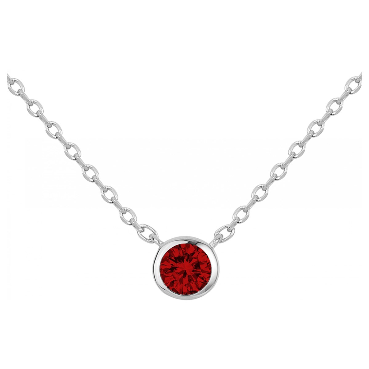 Collier en Argent avec spinelle rouge rubis