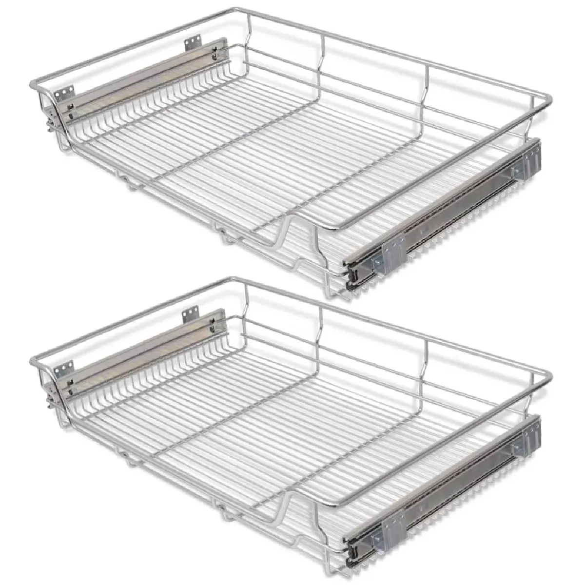 VidaXL Panier Métallique Argenté 2 pcs