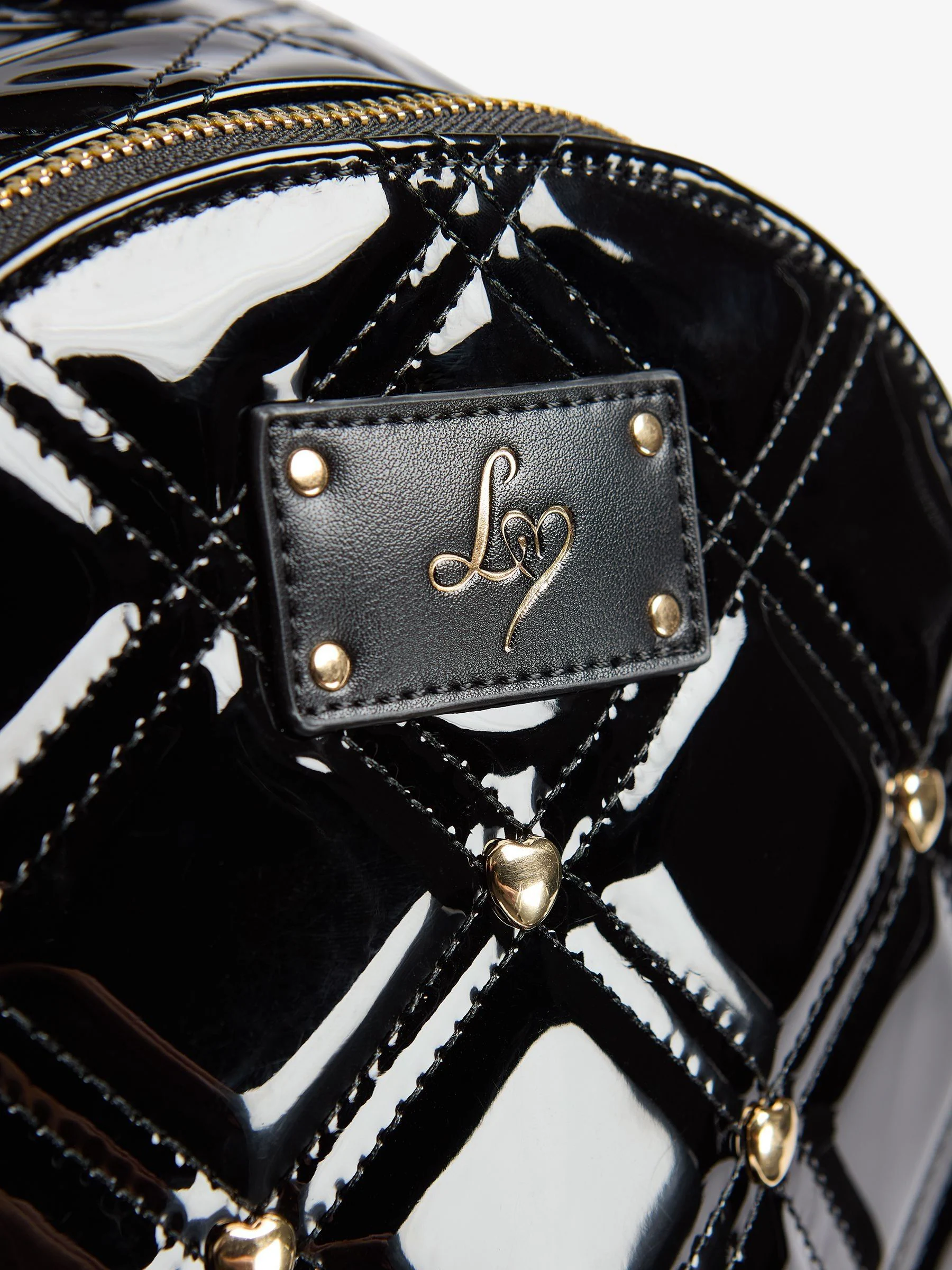 Lipsy Patent Quilted School Backpack