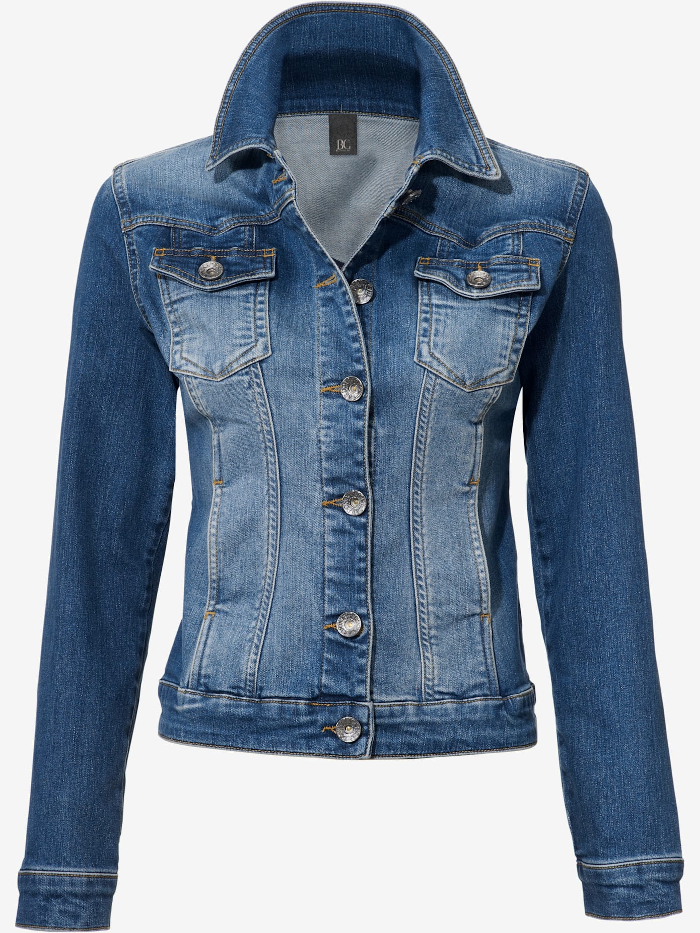 Veste en jean effet délavé et usé