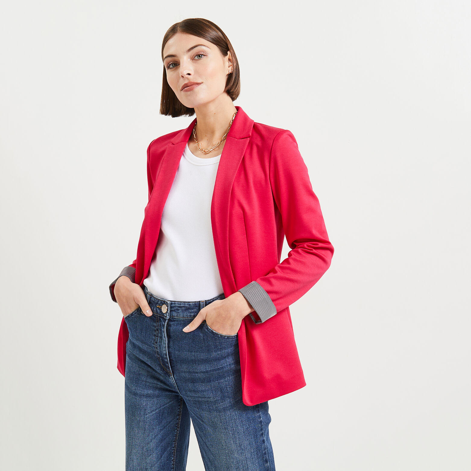 Veste tailleur en maille femme