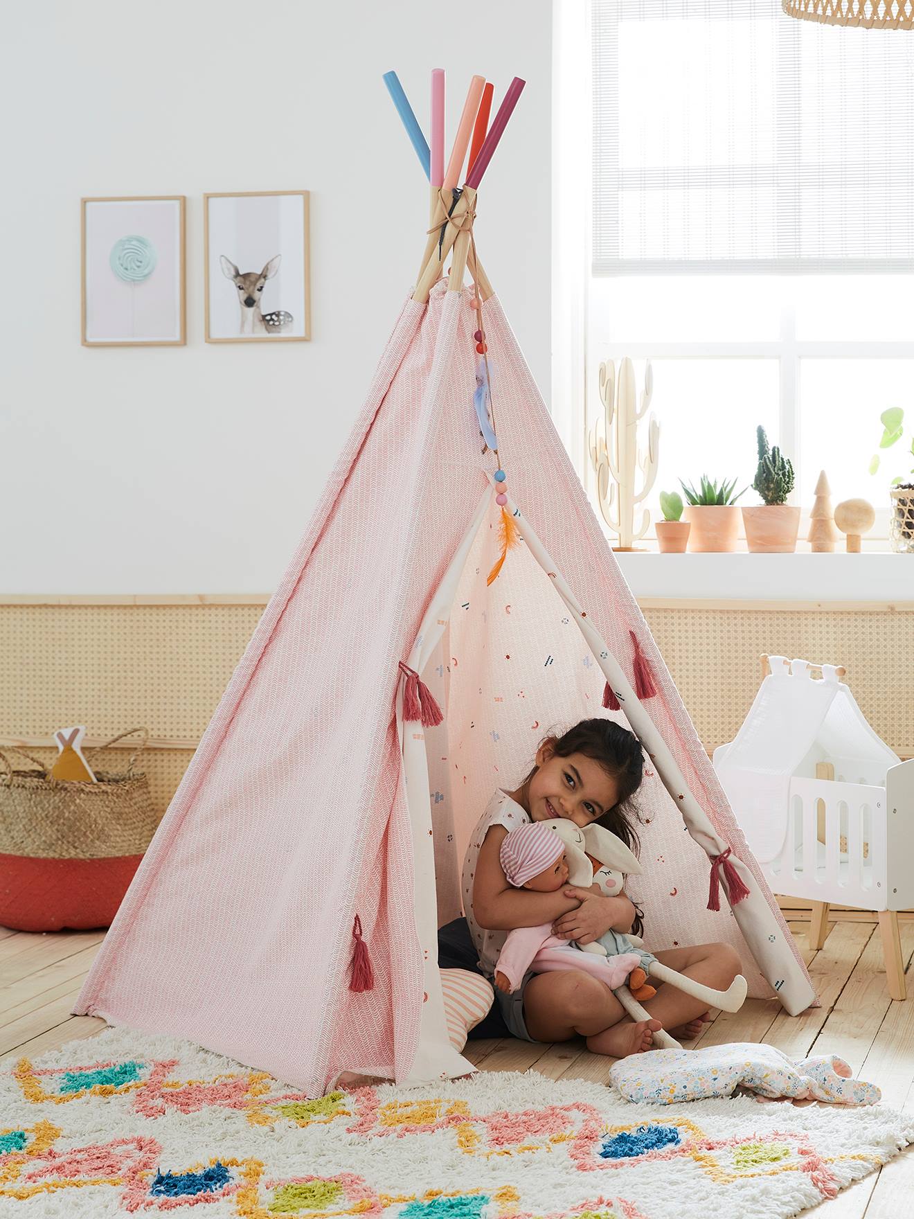 Tenda indígena reversível rosa