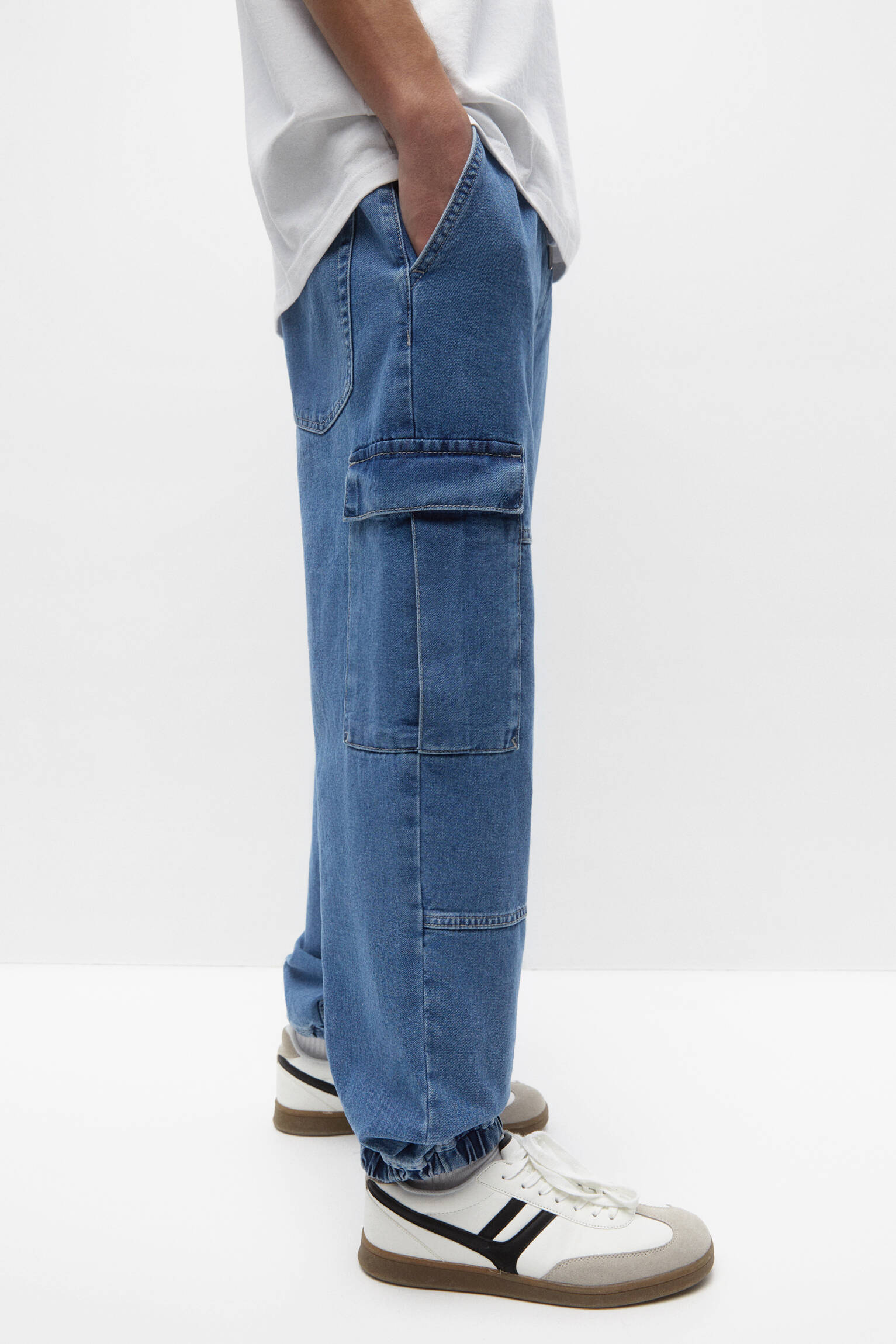 CALÇA CARGO BÁSICA - AZUL ESCURO