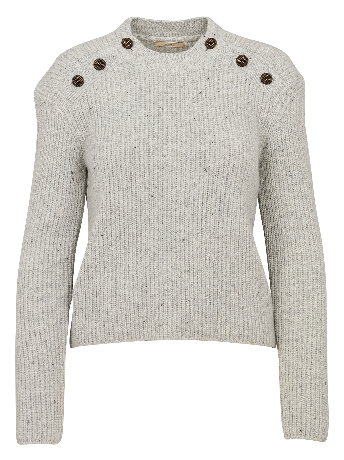 MAGELLAN - Pull droit col rond en laine mélangée | Blanc