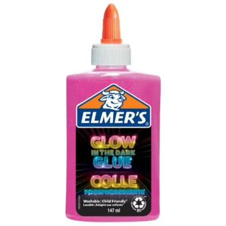 Elmer´s Glow-In-The-Dark Bastelkleber Rosa, 147ml-Flasche