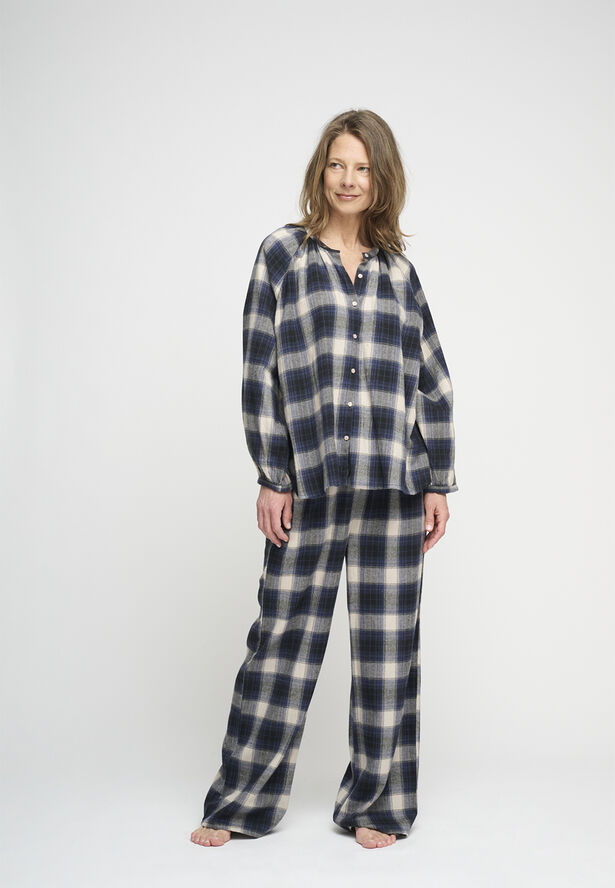 Moshi Moshi Mind slow pants check Blue check