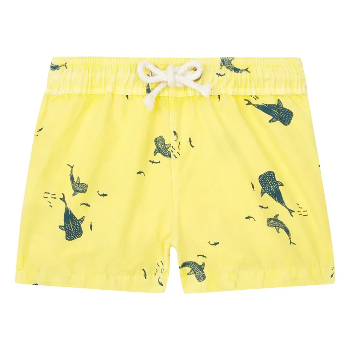 Búho Short de Bain Coton Bio Ocean Bébé | Jaune