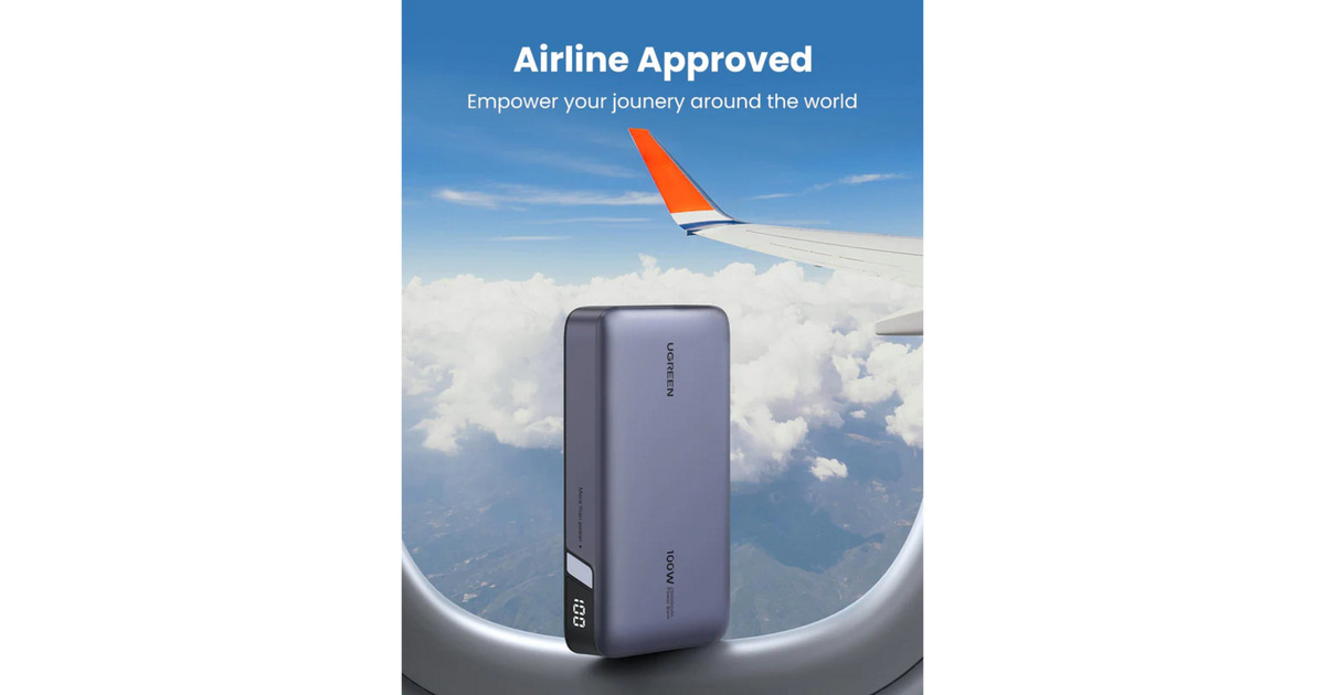 UgreenNexode Power Bank 20000mAh 100W powerbank  (Grijs)
