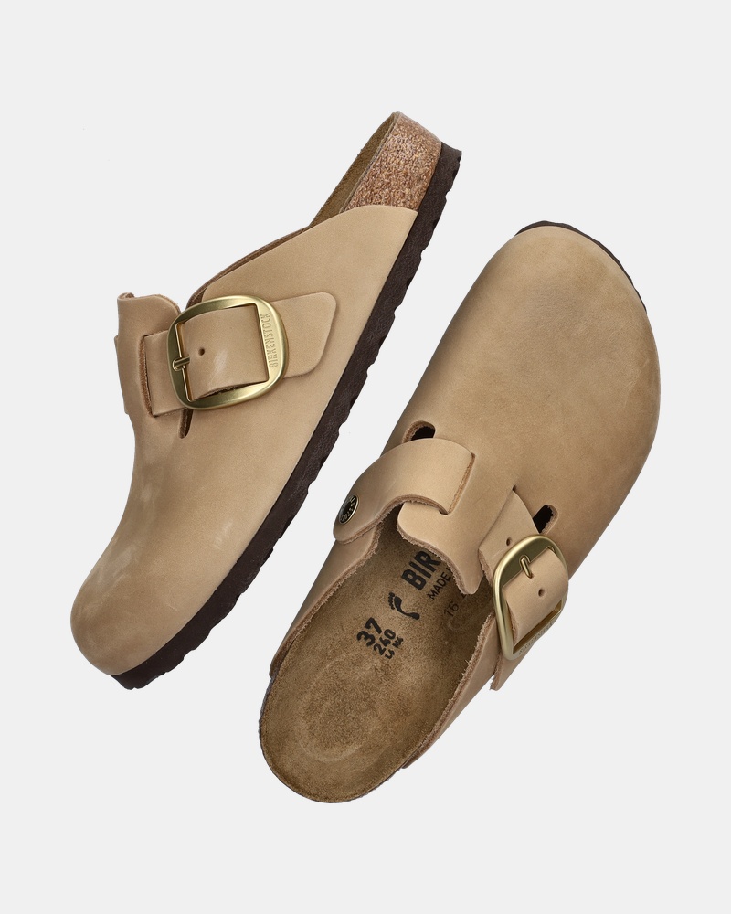 Birkenstock Boston Big Buckle Instapschoenen  - beige