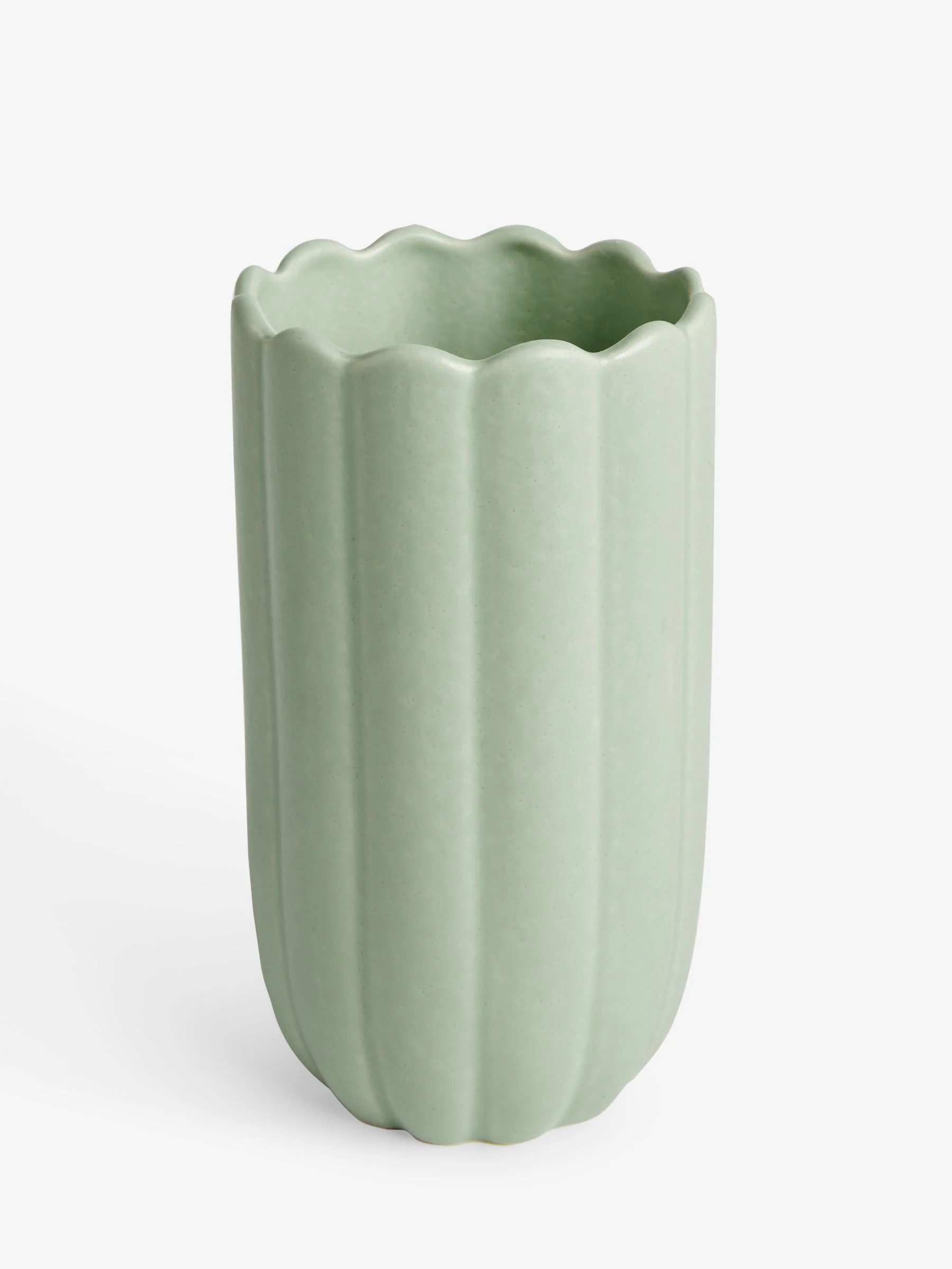 Ceramic Scallop Detail Small Vase