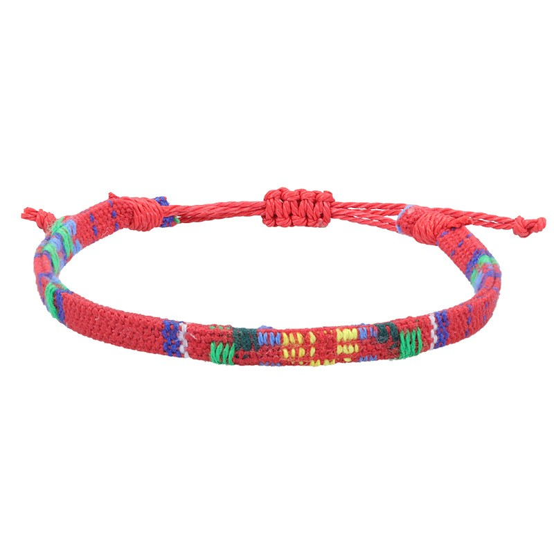 (4er Set) Stoff Armband Accessoire Boho Freundschaftsband - Style 1