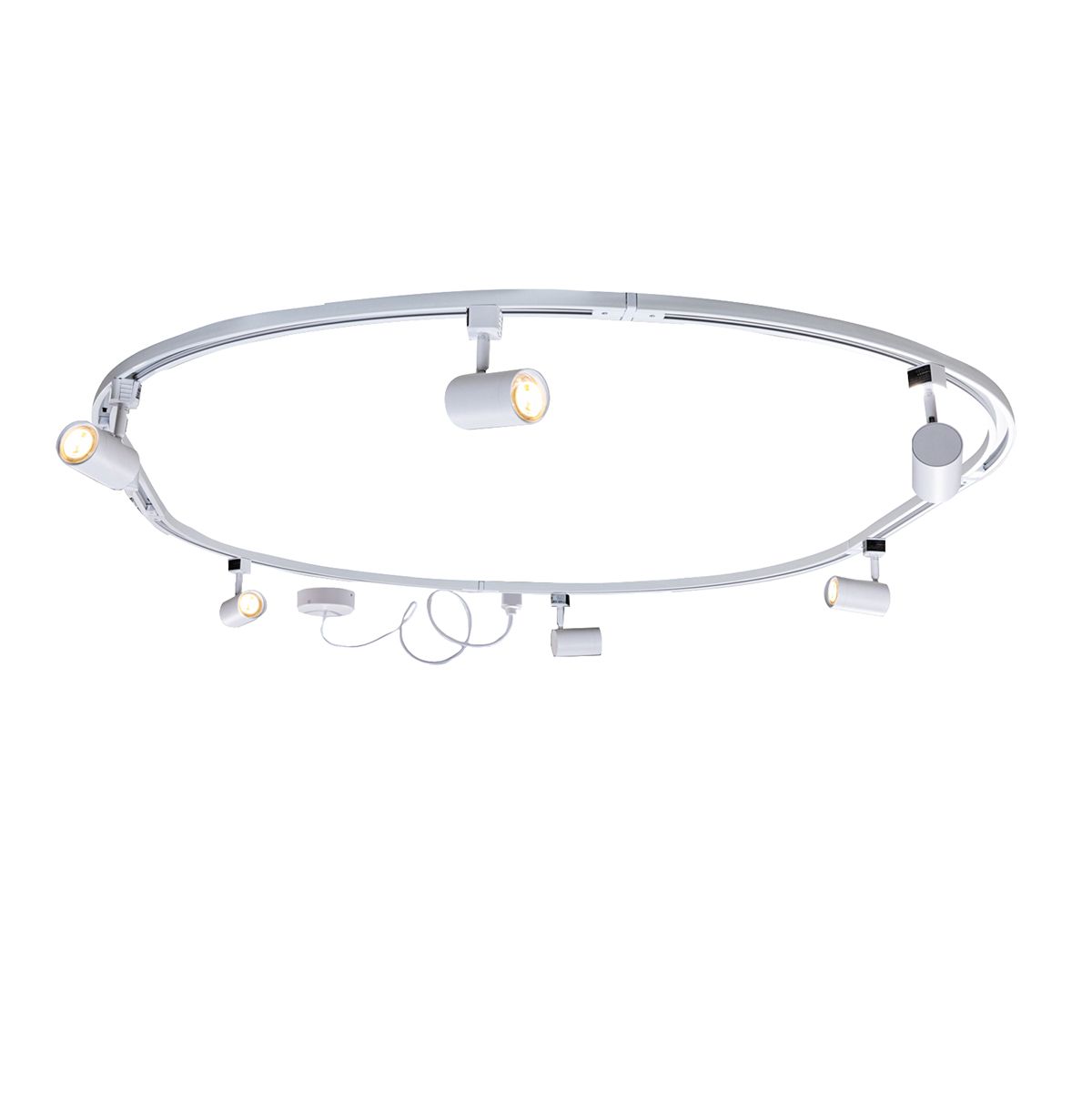 Modern railsysteem met 6 spots wit 1-fase ovaal 100cm - Iconic Jeana