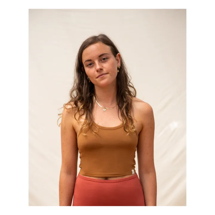 Matona Débardeur Cropped Coton Bio - Collection Femme  | Caramel