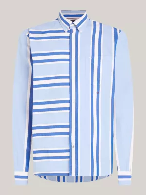 Camisa de corte regular com listras mistas