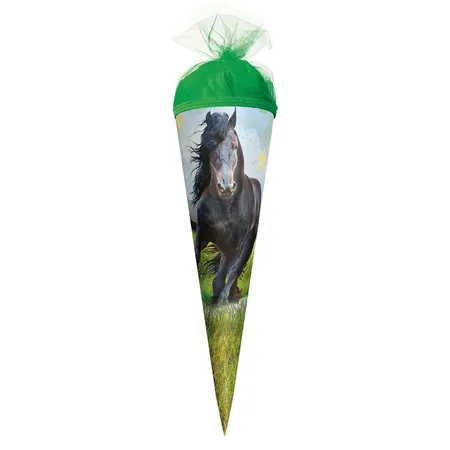 Roth Motiv-Schultüte Power Horse mit Tüllverschluss, rund, 22 cm