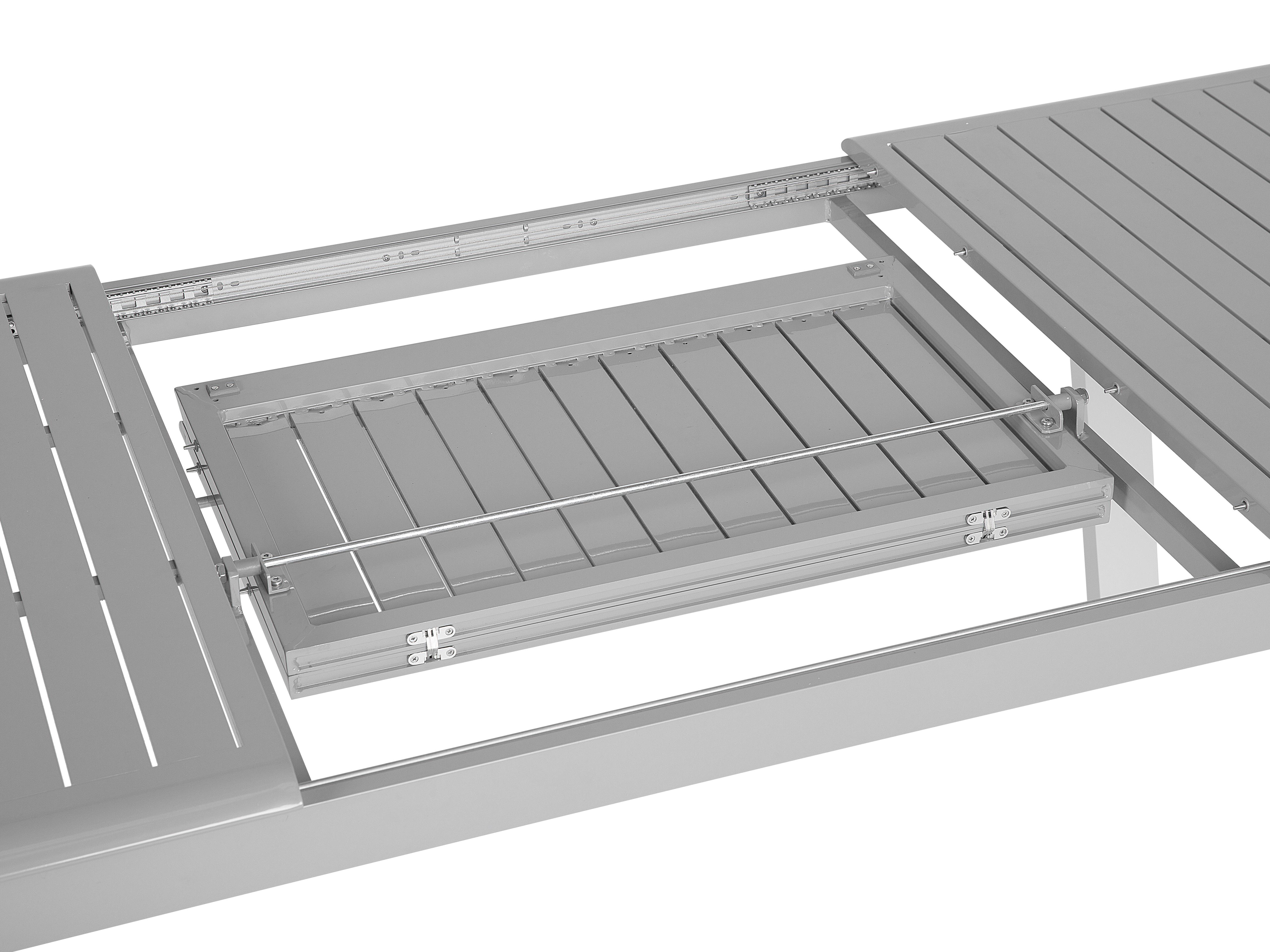Uitschuifbare tuintafel PERETA 175/255 cm 100 cm Metaal Lichtgrijs