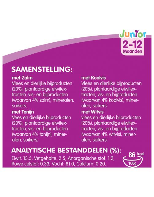 Whiskas Casserole Junior - Kattenvoer - Vis Gelei 85 g