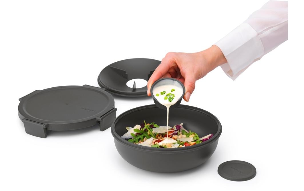 Salatbehälter Make & Take DunkelgrauSalatbox für unterwegs