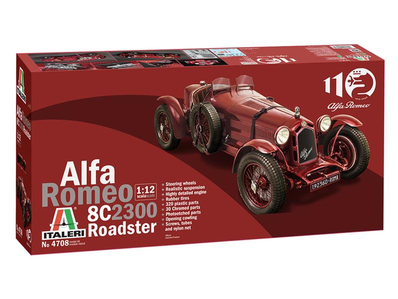 Italeri Bausatz Alfa Romeo 8C 2300 Roadster 1:12 Italeri Alfa Romeo 8C 2300 Roadster im Massstab 1:12