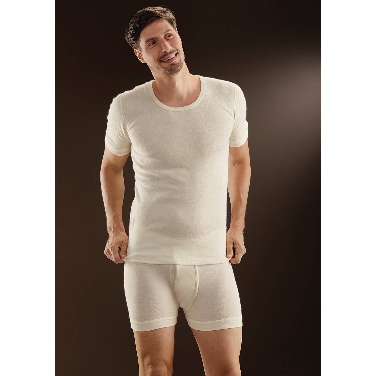 Con-ta Angora-Herren-Unterhemd, 1/2-Arm